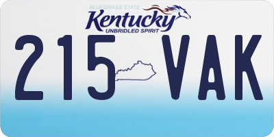 KY license plate 215VAK