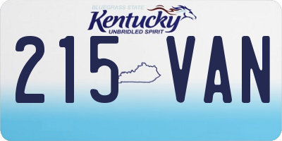 KY license plate 215VAN
