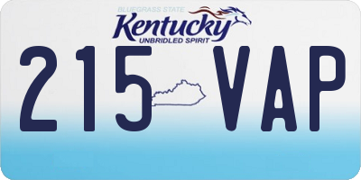 KY license plate 215VAP