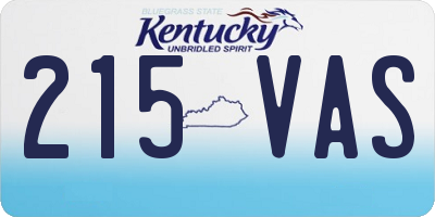 KY license plate 215VAS