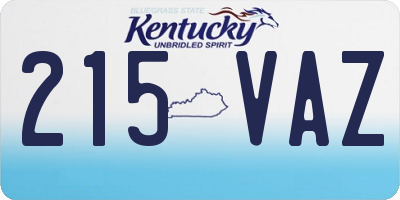 KY license plate 215VAZ