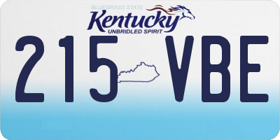 KY license plate 215VBE