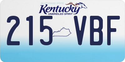 KY license plate 215VBF