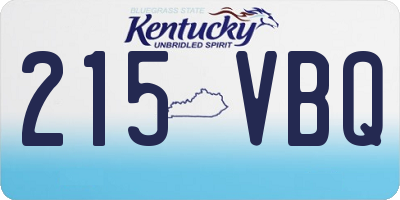 KY license plate 215VBQ