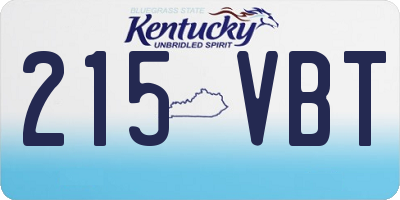KY license plate 215VBT