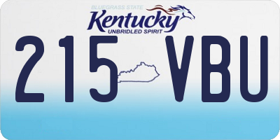 KY license plate 215VBU