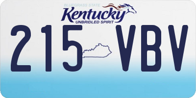 KY license plate 215VBV