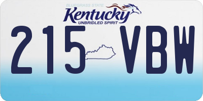 KY license plate 215VBW