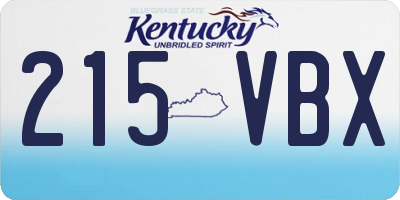 KY license plate 215VBX