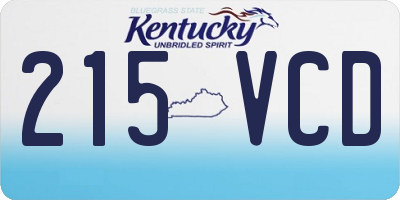 KY license plate 215VCD