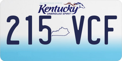 KY license plate 215VCF