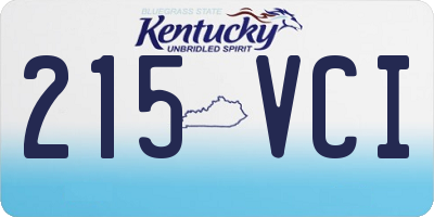 KY license plate 215VCI