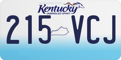KY license plate 215VCJ