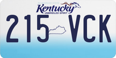 KY license plate 215VCK