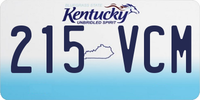 KY license plate 215VCM