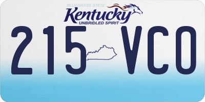 KY license plate 215VCO