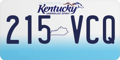 KY license plate 215VCQ