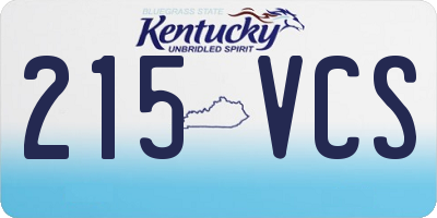 KY license plate 215VCS