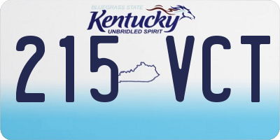 KY license plate 215VCT