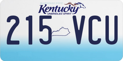 KY license plate 215VCU