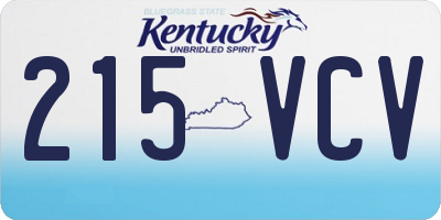 KY license plate 215VCV