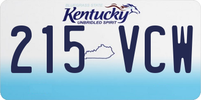 KY license plate 215VCW
