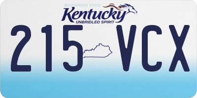 KY license plate 215VCX