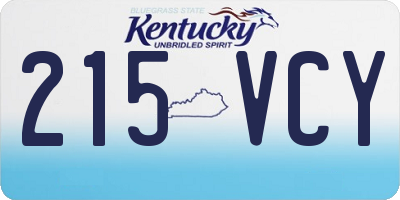 KY license plate 215VCY