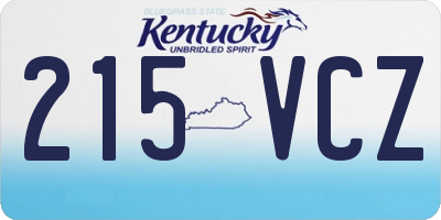 KY license plate 215VCZ