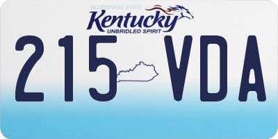 KY license plate 215VDA