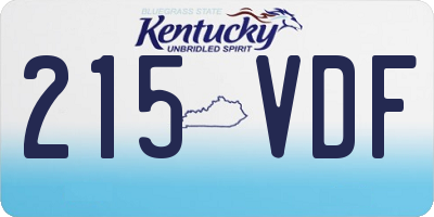 KY license plate 215VDF