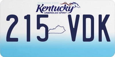 KY license plate 215VDK
