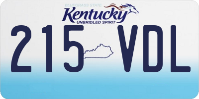 KY license plate 215VDL