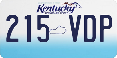 KY license plate 215VDP