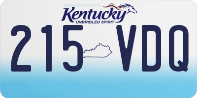 KY license plate 215VDQ