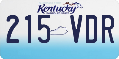 KY license plate 215VDR