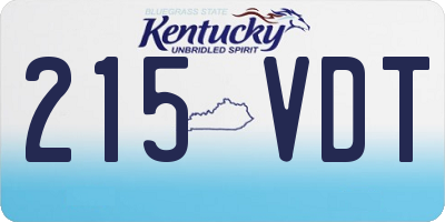 KY license plate 215VDT