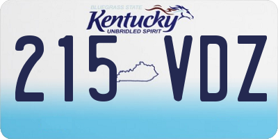 KY license plate 215VDZ