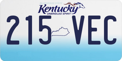 KY license plate 215VEC