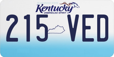 KY license plate 215VED