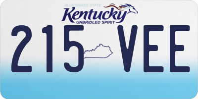 KY license plate 215VEE