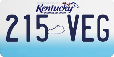 KY license plate 215VEG