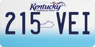 KY license plate 215VEI