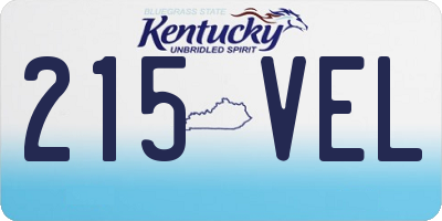 KY license plate 215VEL