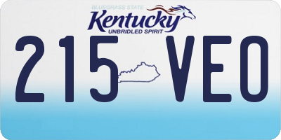 KY license plate 215VEO