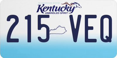 KY license plate 215VEQ