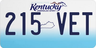 KY license plate 215VET