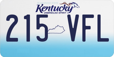 KY license plate 215VFL