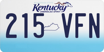 KY license plate 215VFN