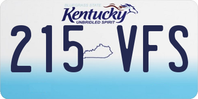 KY license plate 215VFS